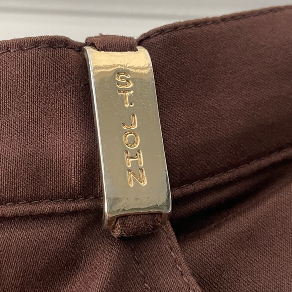 St. John Sport Size 14 Chocolate Brown Dress Pants With Gold Hardware - Picture 5 of 8